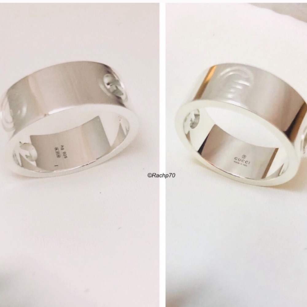 New Authentic Gucci Cut Out G Ring 8mm Band - Picture 4 of 8